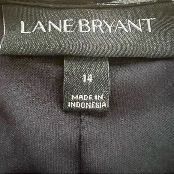 Lane Bryant Chiffon Cold Shoulder Ruffle Black White Floral Print Blouse - Picture 5 of 10